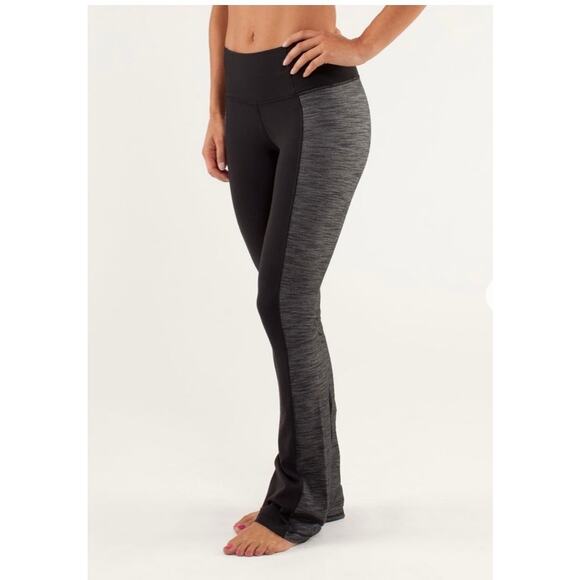 Lululemon Athletica Women’s Colorblock Barre Pulse Pants Heathered Black Size 12 - Picture 1 of 12